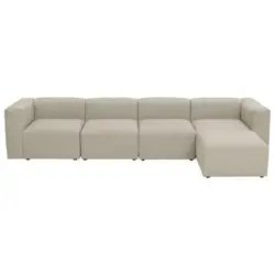 Ecksofa Lena Creme Flachgewebe