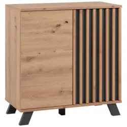 Kommode Mit Einlegeböden 80 Cm Medan Anthrazit/eiche Dekor