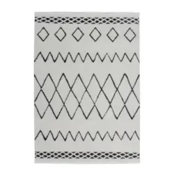 Hochflorteppich Schwarz/Weiß Agadir 200x290 cm