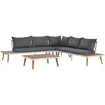 Möbelix Loungegarnitur 3 -teilig. Madeira Aus Stahl/holz Mit Kissen