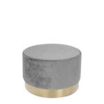 Möbelix Pouf Samt Grau/Goldfarben DxH: ca. 55x43 cm