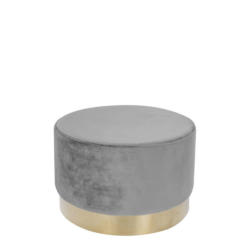 Pouf Samt Grau/Goldfarben DxH: ca. 55x43 cm