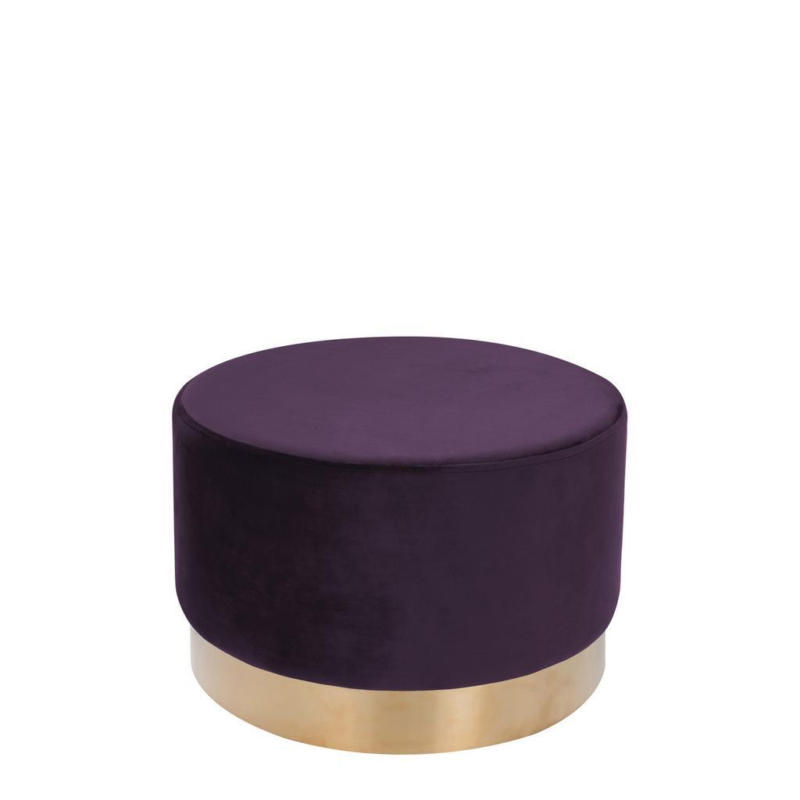 Hocker Samt Violett Sitz Gepolstert H: 43 cm