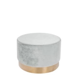 Pouf Samt Weiß/Goldfarben DxH: ca. 55x43 cm