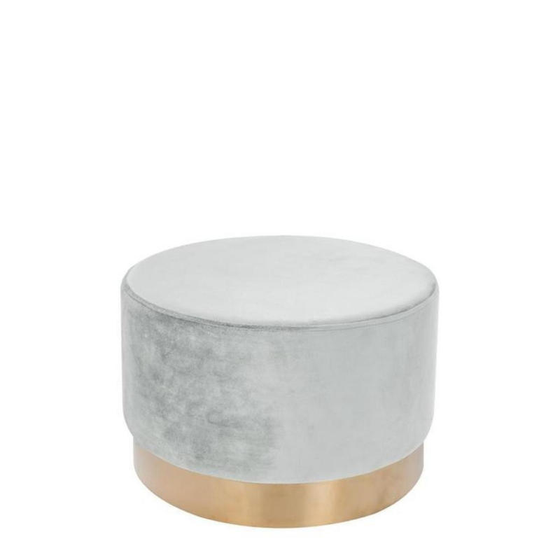 Pouf Samt Weiß/Goldfarben DxH: ca. 55x43 cm