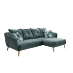 M&ouml;belix Ecksofa Baggio Dblau/Dgr&uuml;n S:277/162cm