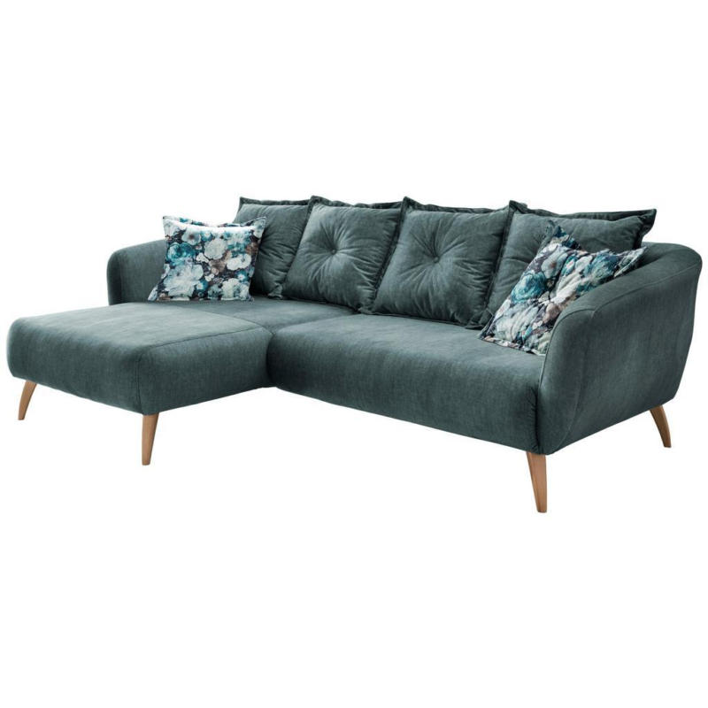 Ecksofa Baggio Dblau/Dgrün S:162/277cm