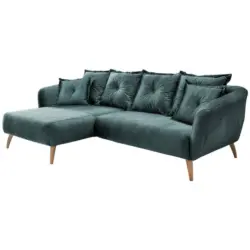 Ecksofa Baggio Blau/Grün S: 162/277 cm