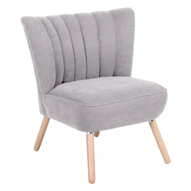 Polsterstuhl Alessandro Silberfarben, Holz-Beine