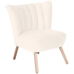 Polsterstuhl Alessandro Creme, Holz-Beine