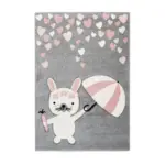 Möbelix Kinderteppich Hase Mit Schirm Rosa/grau Clermont 120x170 Cm