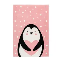 Kinderteppich Pinguin Rosa Gidya 80x150 Cm