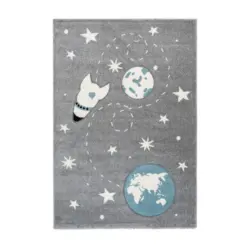 Kinderteppich Silberfarben Yowah 80x150 Cm