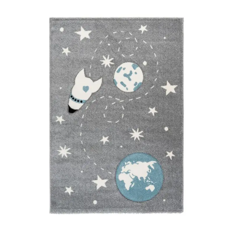 Kinderteppich Silberfarben Yowah 80x150 Cm
