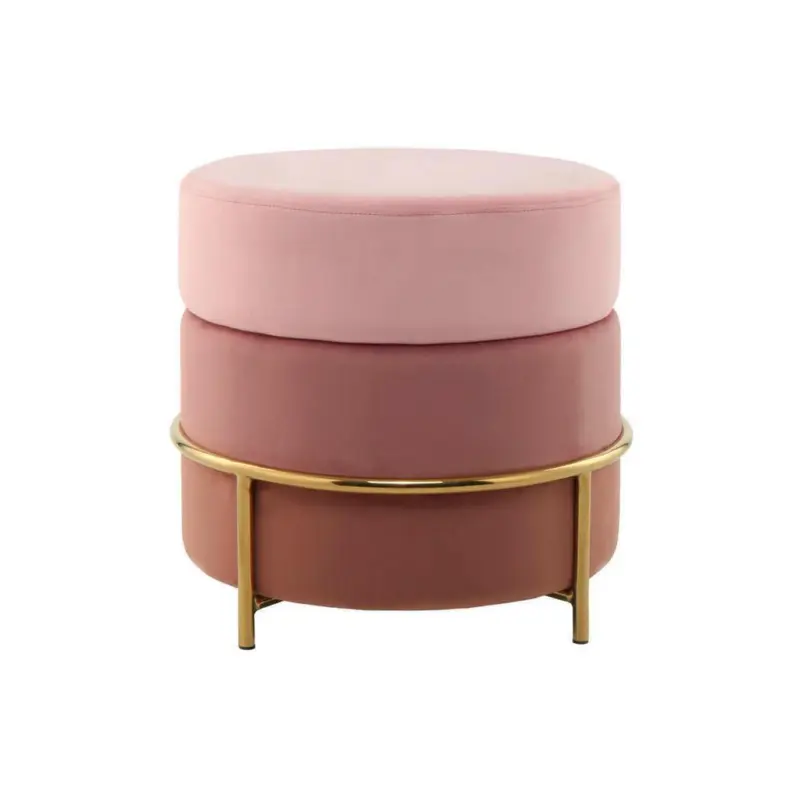 Pouf Samt Rosa H: 46 cm Rund