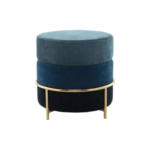 Möbelix Hocker Pouf Struktur Blau H: 46 cm Rund