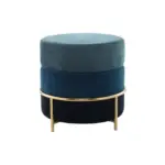 Möbelix Hocker Pouf Struktur Blau H: 46 cm Rund