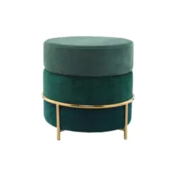 Pouf Struktur Grün DxH: 48,5x46 cm Rund
