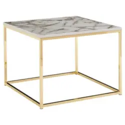 Couchtisch Wohnling Wei&szlig;/Gold B: 60 cm