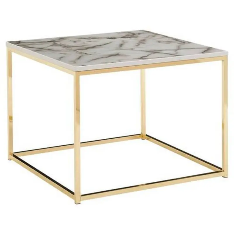 Couchtisch Wohnling Wei&szlig;/Gold B: 60 cm