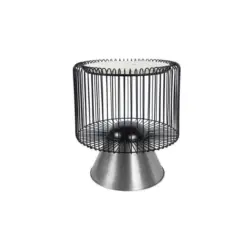 Beistelltisch Malibu Schwarz/Silberfarben/Weiß