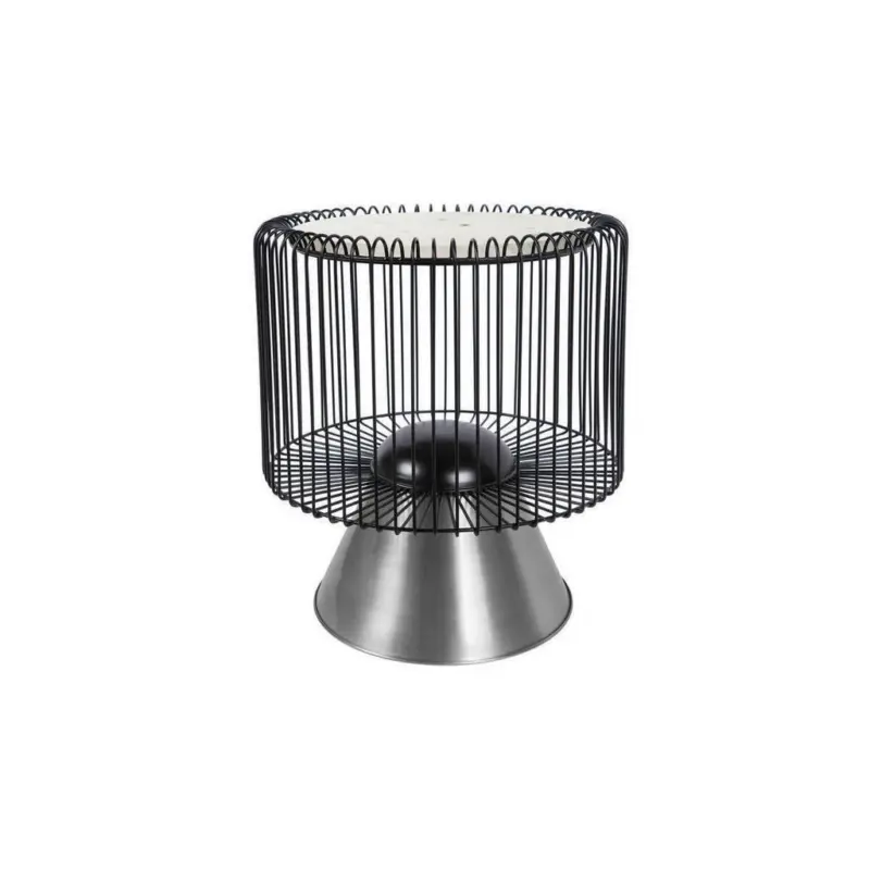 Beistelltisch Malibu Schwarz/Silberfarben/Weiß