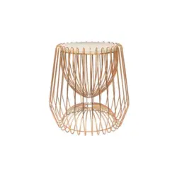 Beistelltisch Malibu Weiß/Messingfarben