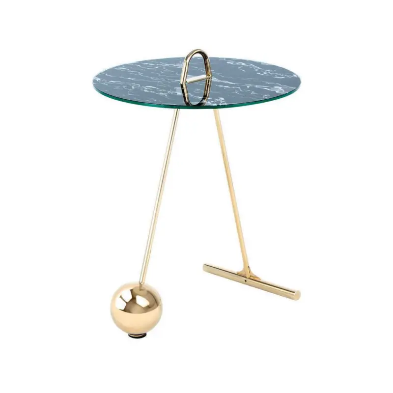Beistelltisch Pendulum, Schwarz/goldfarben