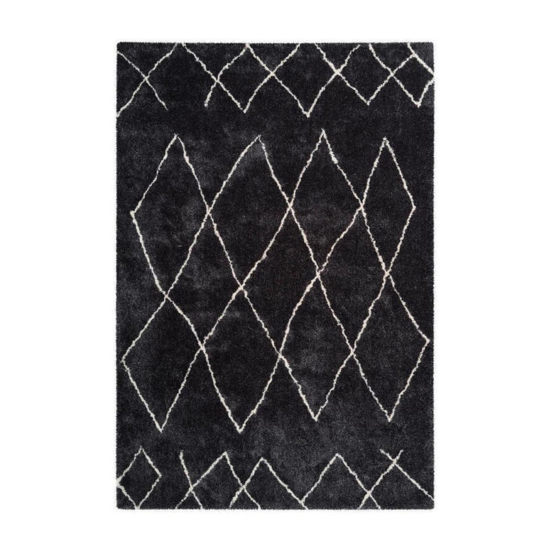 Hochflor Teppich Anthrazit Orlando 80x150 cm