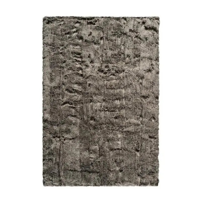 Hochflor Teppich Olivgrün/ Braun Tender 80x150 cm