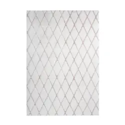 Hochflor Teppich Weiß/Rosa Vivica 160x230 cm