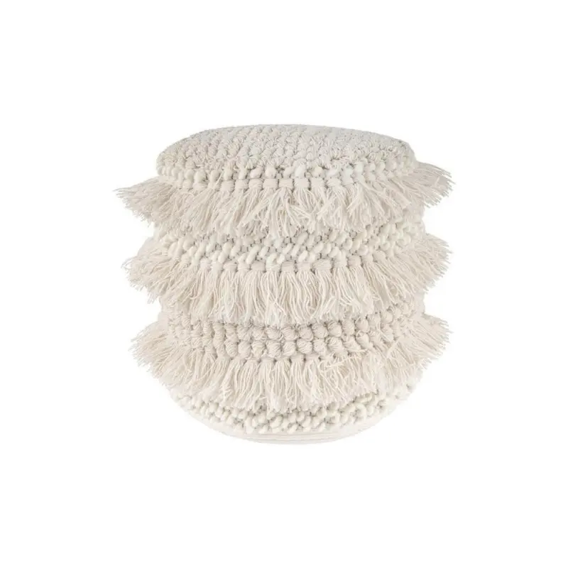 Pouf Bohist Mischgewebe Creme Dxh: 35x35 Cm