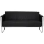 Möbelix 3-sitzer-sofa Aruba Mit Armlehnen, Schwarz Lederlook