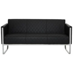 3-sitzer-sofa Aruba Mit Armlehnen, Schwarz Lederlook