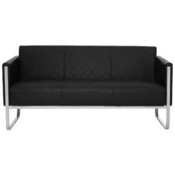 3-sitzer-sofa Aruba Mit Armlehnen, Schwarz Lederlook