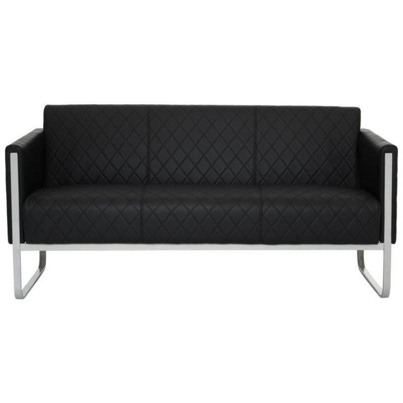 3-sitzer-sofa Aruba Mit Armlehnen, Schwarz Lederlook