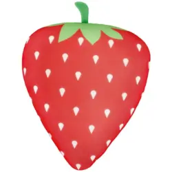 Schwimmkissen Erdbeere Textil Rot/gr&uuml;n/wei&szlig; Mit Zip
