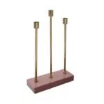 Möbelix Kerzenständer Art Deco Eisen Rosa/goldfarben Für 3 Kerzen