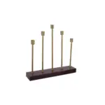 Möbelix Kerzenständer Art Deco Eisen Goldfarben/bordeaux