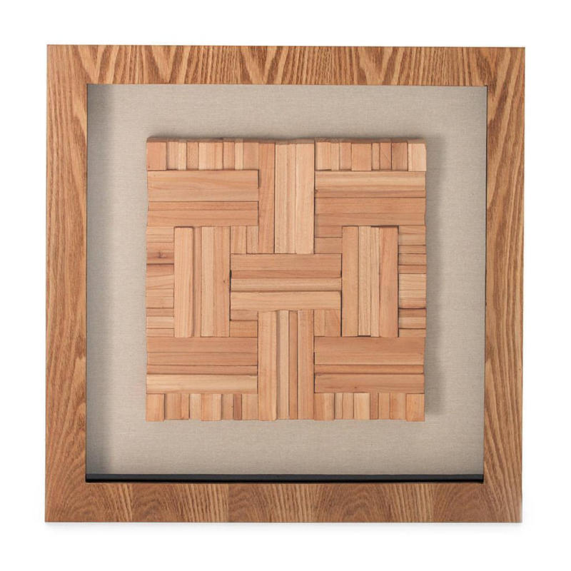 Wandbild Carre Holz Motiv Braun/weiß 60x60 Cm