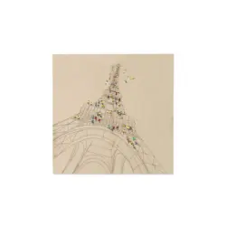 Leinwandbild Trip To Paris Multicolor 80x80 Cm