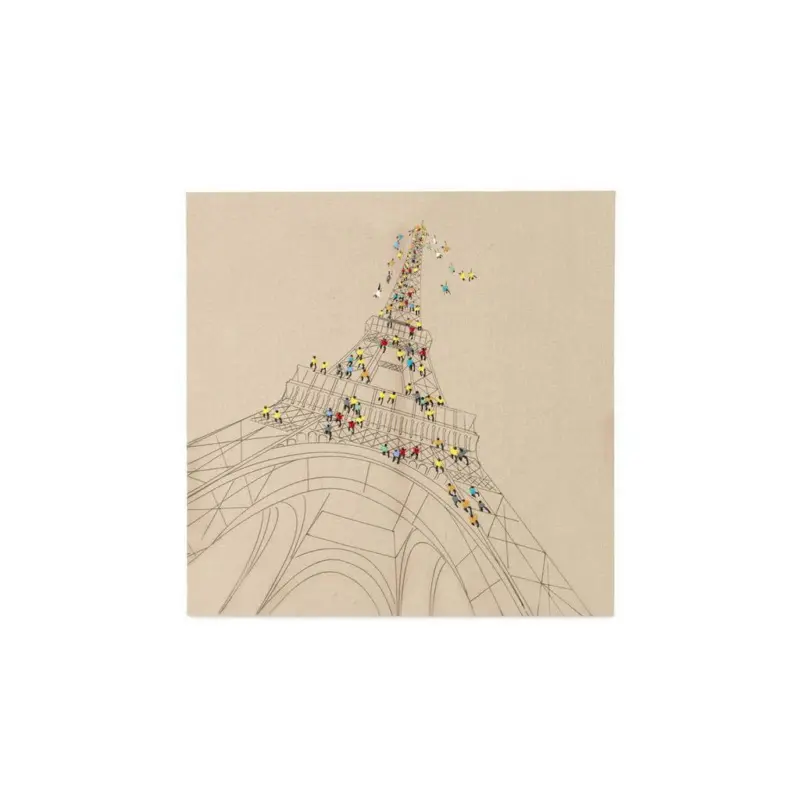 Leinwandbild Trip To Paris Multicolor 80x80 Cm