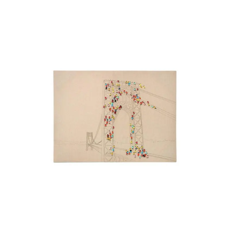Leinwandbild Menschenmenge Multicolor 100x75 Cm