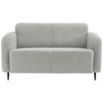 Möbelix 2-Sitzer-Sofa Marone Hellgrau Teddystoff