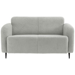 2-Sitzer-Sofa Marone Hellgrau Teddystoff