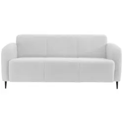 3-Sitzer-Sofa Marone Weiß Teddystoff