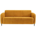 Möbelix 3-Sitzer-Sofa Marone Gelb Teddystoff