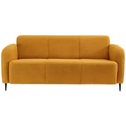 3-Sitzer-Sofa Marone Gelb Teddystoff