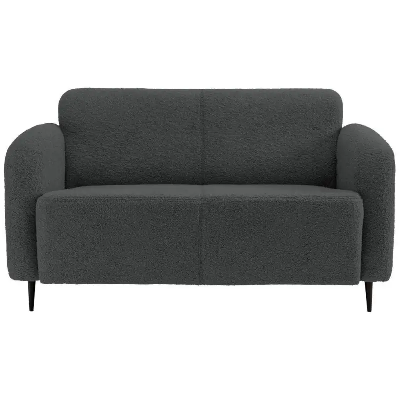 2-Sitzer-Sofa Marone Anthrazit Teddystoff