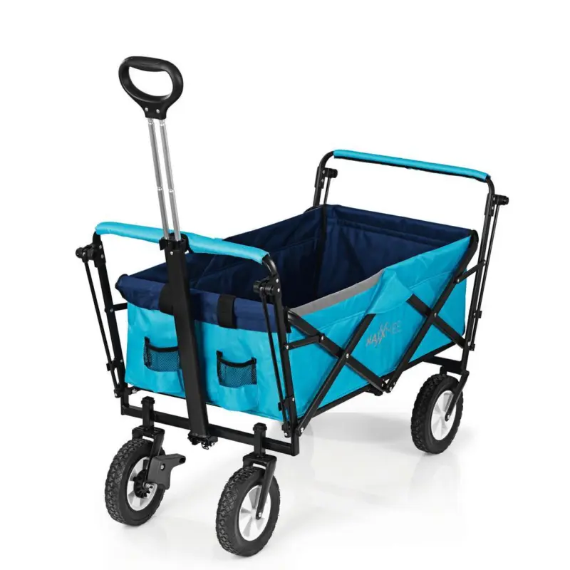 Bollerwagen Maxxmee Blau Max. 80 Kg Mit Sonnendach, Faltbar